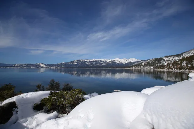 Snowpack levels in the Sierra Nevada at 185% of average