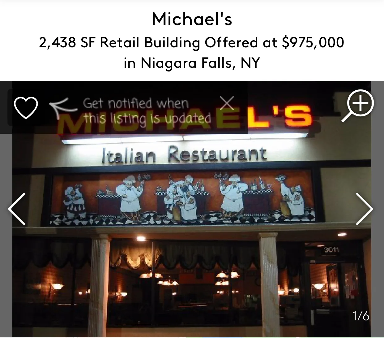 Michael’s Restaurant in Niagara Falls Goes Up for Sale