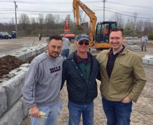 L to R: Eric Anderson, one of the leaders of the Memorial project, DeGlopper, Nate McMurray