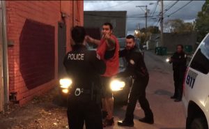 Super dunce Ethan Evans is arrested after being filmed attacking NEW 4 reporter and photographer.