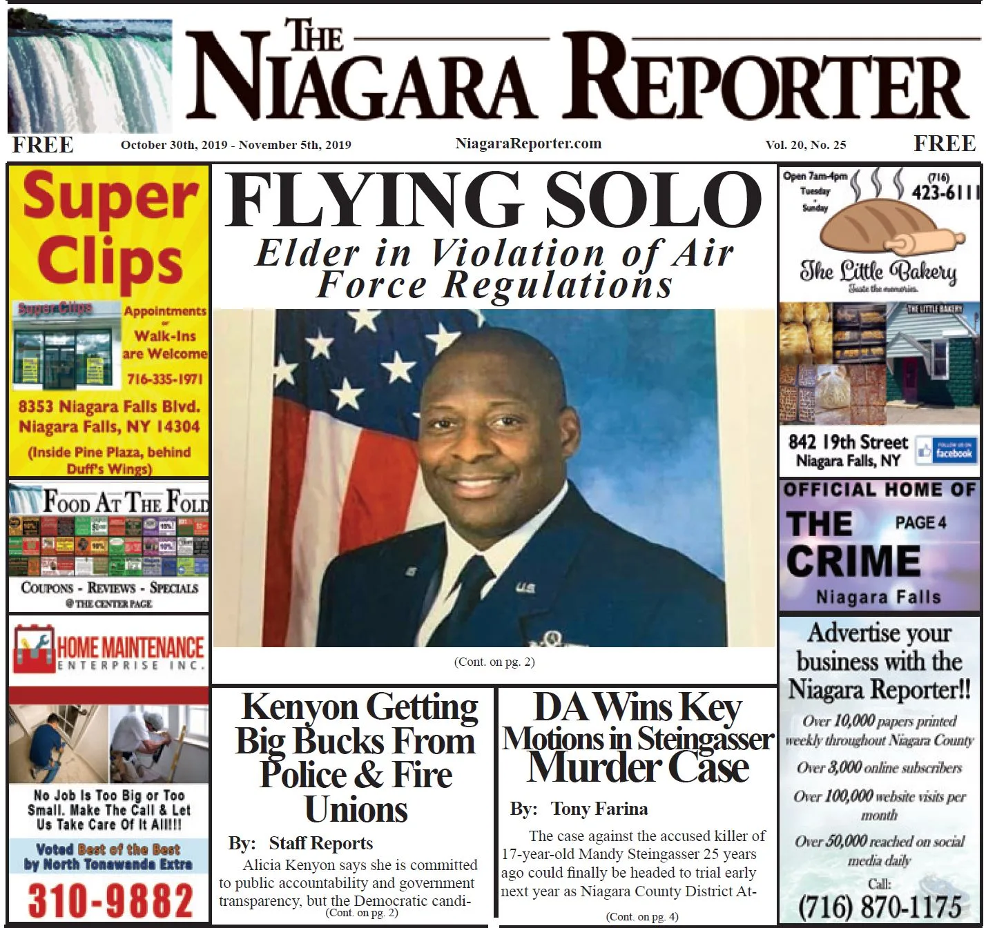 October 30th, 2019, Edition of the Niagara Reporter Newspaper
