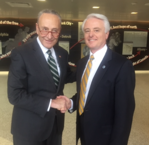United States Senator Chuck Schumer and Niagara Falls Mayor Robert Restaino.