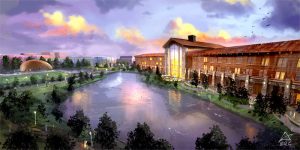 Behold the Niagara Lodge (on right). Described as having "breathtaking views of the Falls and State Park" can only mean that the new hotel is slated for Goat Island, not DeVeaux, Whirlpool or Devil's Hole State Parks.