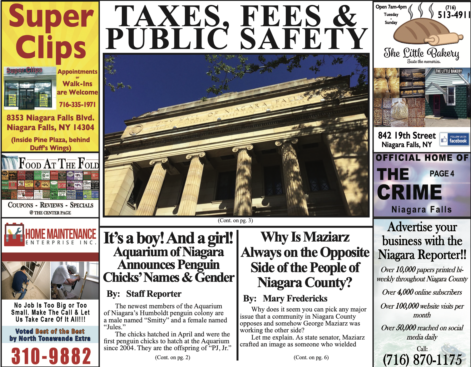 August 19th, 2020, Edition of the Niagara Reporter Newspaper