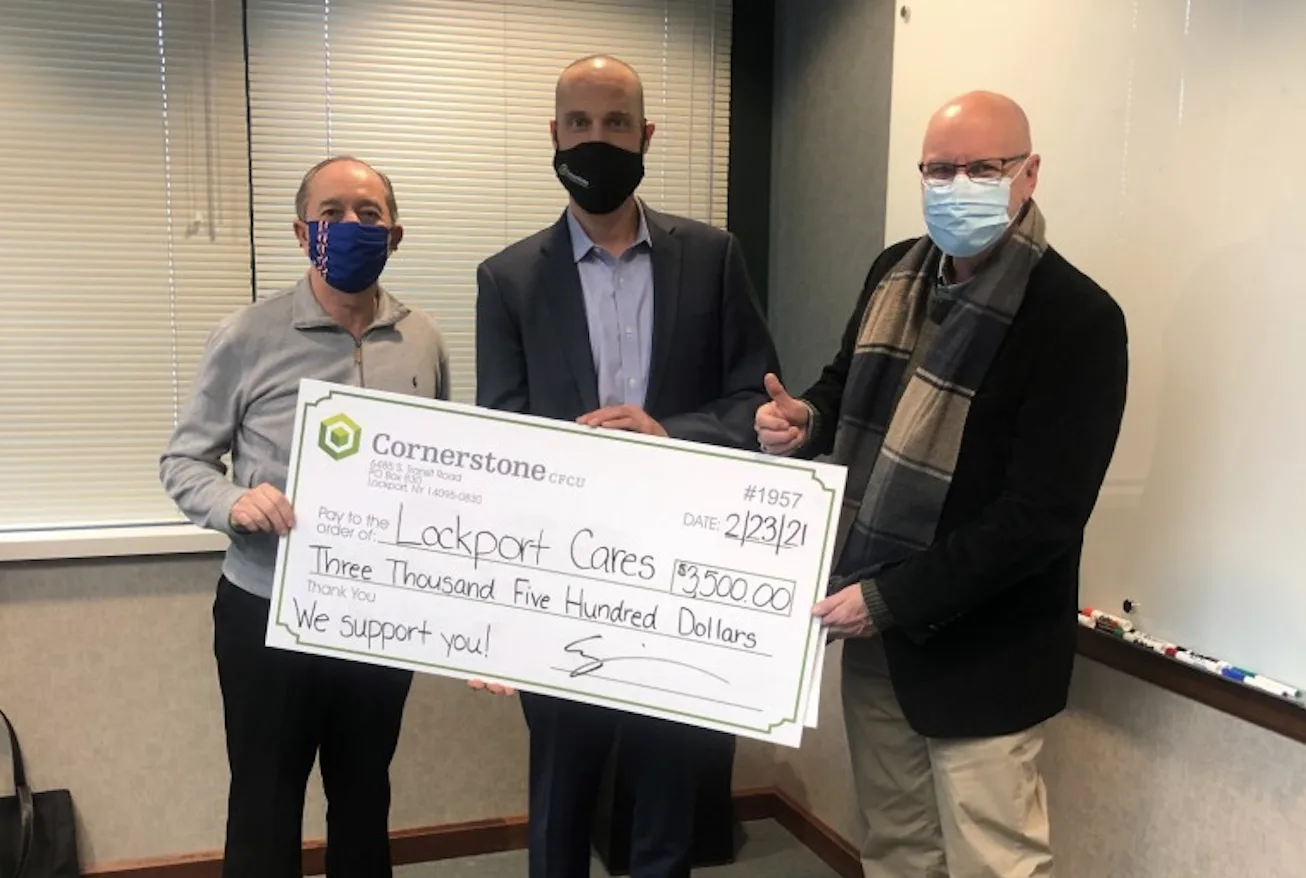 Cornerstone Community Federal Credit Union Donates $3,500 to Lockport CARES