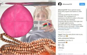 Allison Mack with Libyan flag