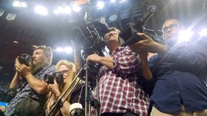 The media covering the protest