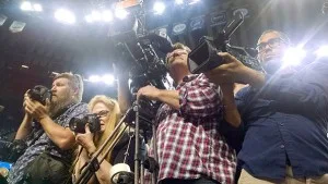The media covering the protest