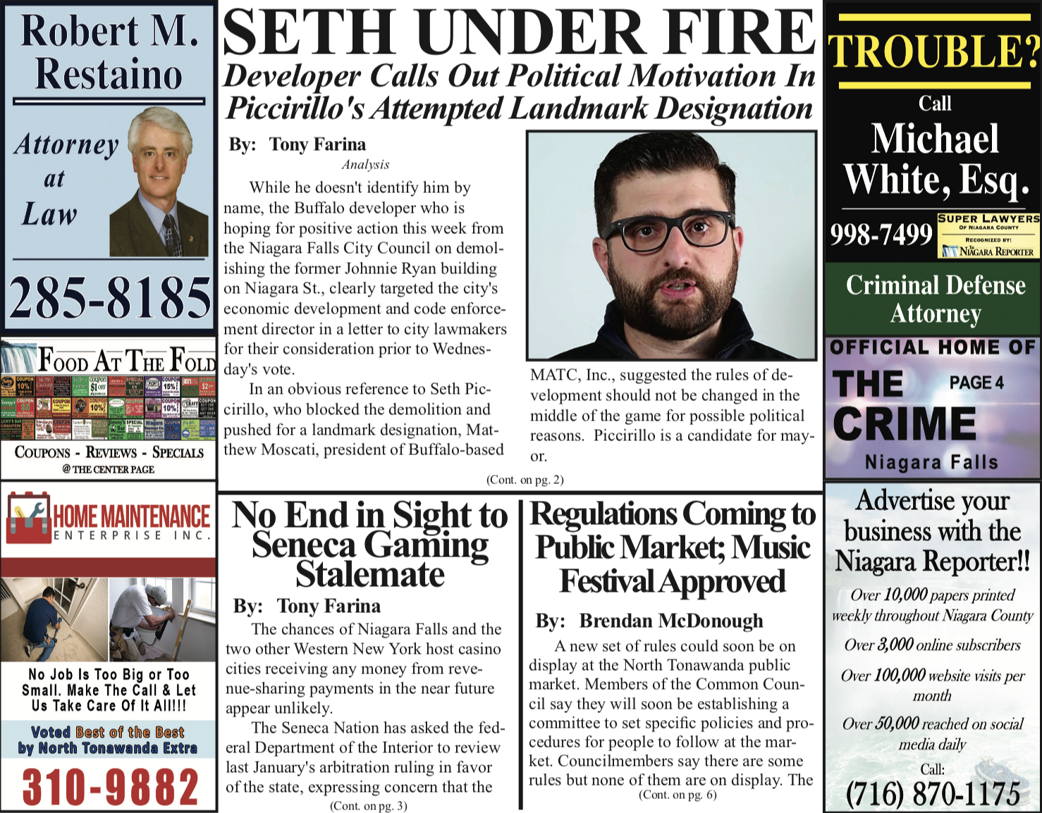 May 15th, 2019, Edition of The Niagara Reporter Newspaper