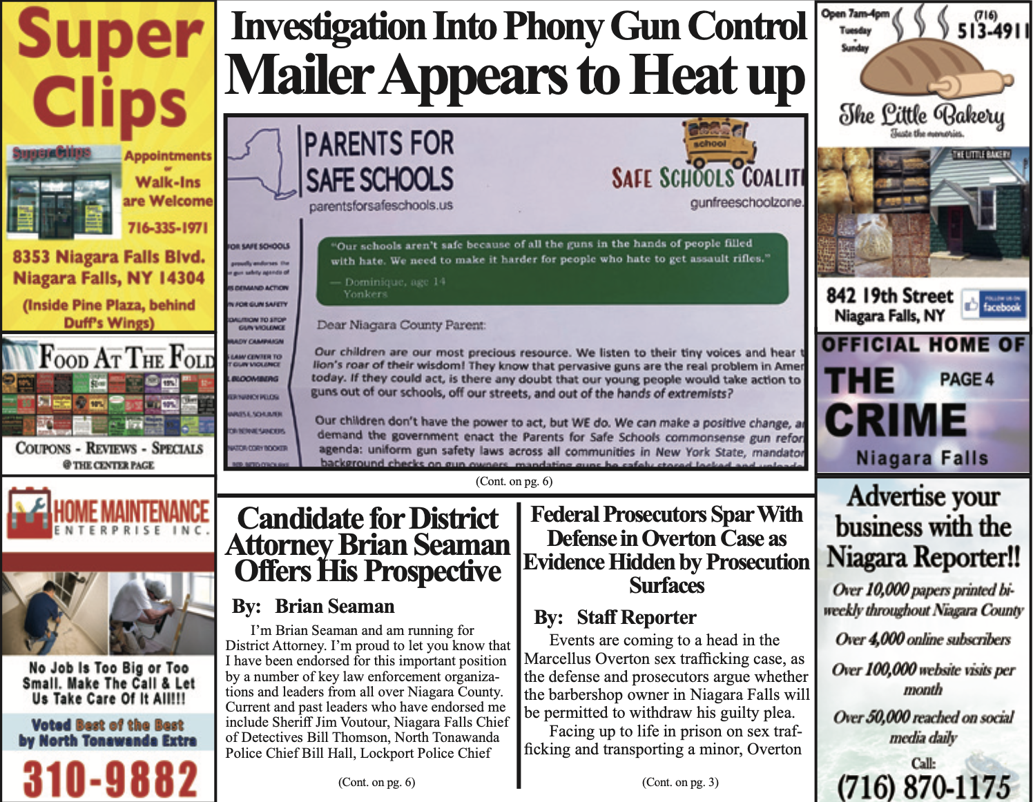 October 21st, 2020, Edition of the Niagara Reporter Newspaper