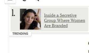No. 1 Trending Story in New York Times