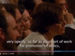 Keith and Nancy listen attentively to the Dalai Lama.