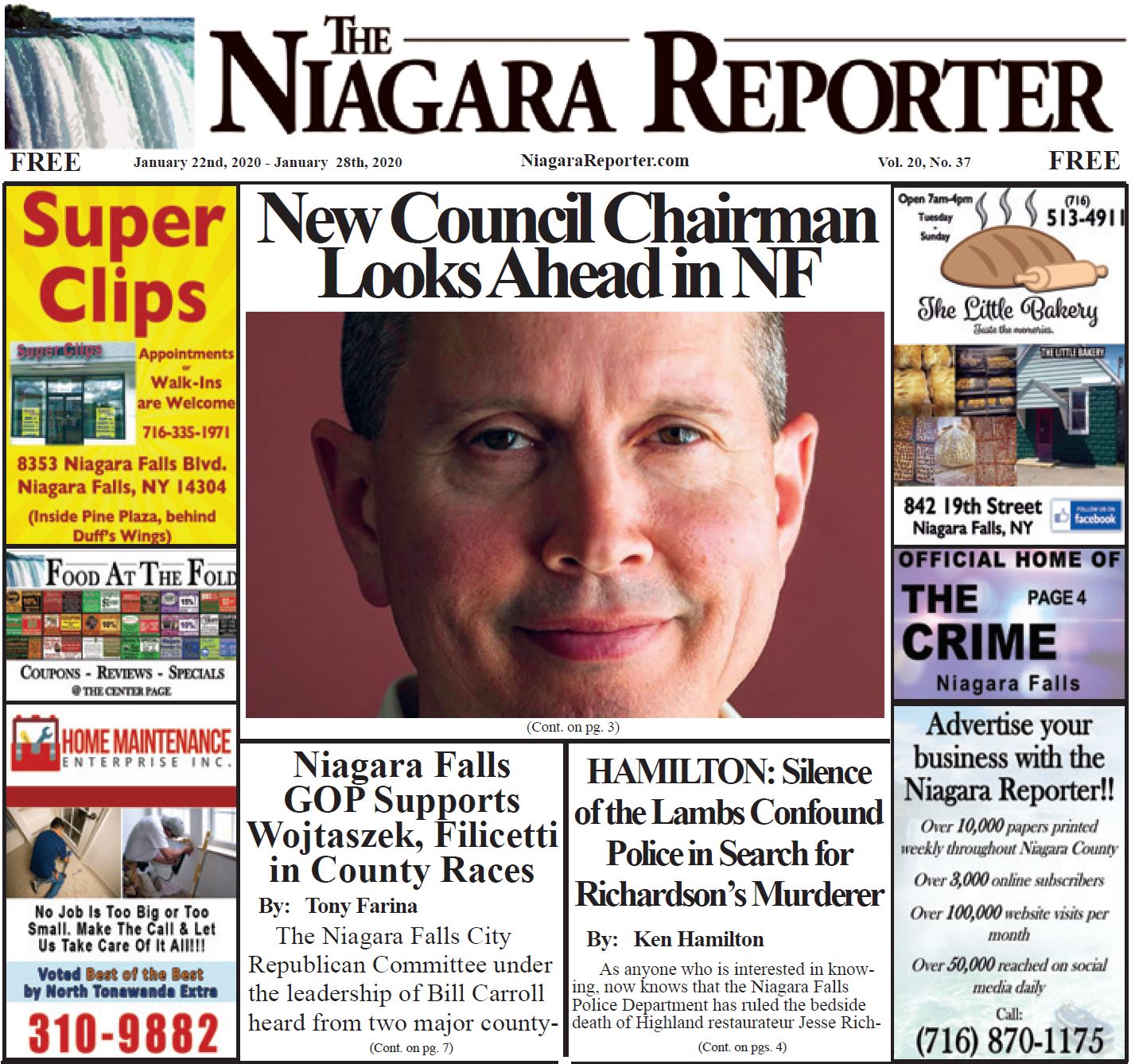 January 22nd, 2020, Edition of the Niagara Reporter Newspaper
