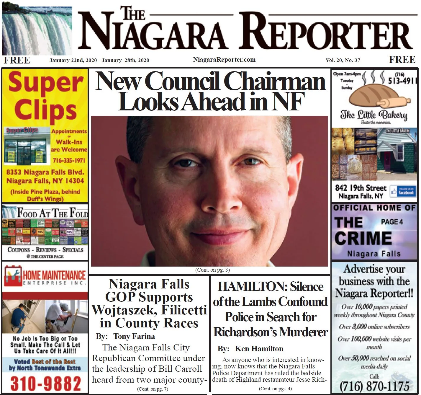 January 22nd, 2020, Edition of the Niagara Reporter Newspaper