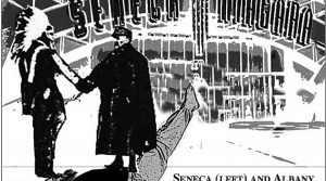 This egregiously politically incorrect cartoon was published back in 2006 to demonstrate the inequities of the Seneca compact with New York State which punished Niagara Falls as it enriches Albany and the Seneca by allowing a group of people by race to operate tax free while dumb Americans who live in Niagara Falls pay the highest taxes in the highest taxed state in America! Where are our elected leaders in opposing this?