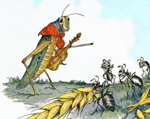 Aesop’s the Ant and the Grasshopper retold for American Socialist sensibilities