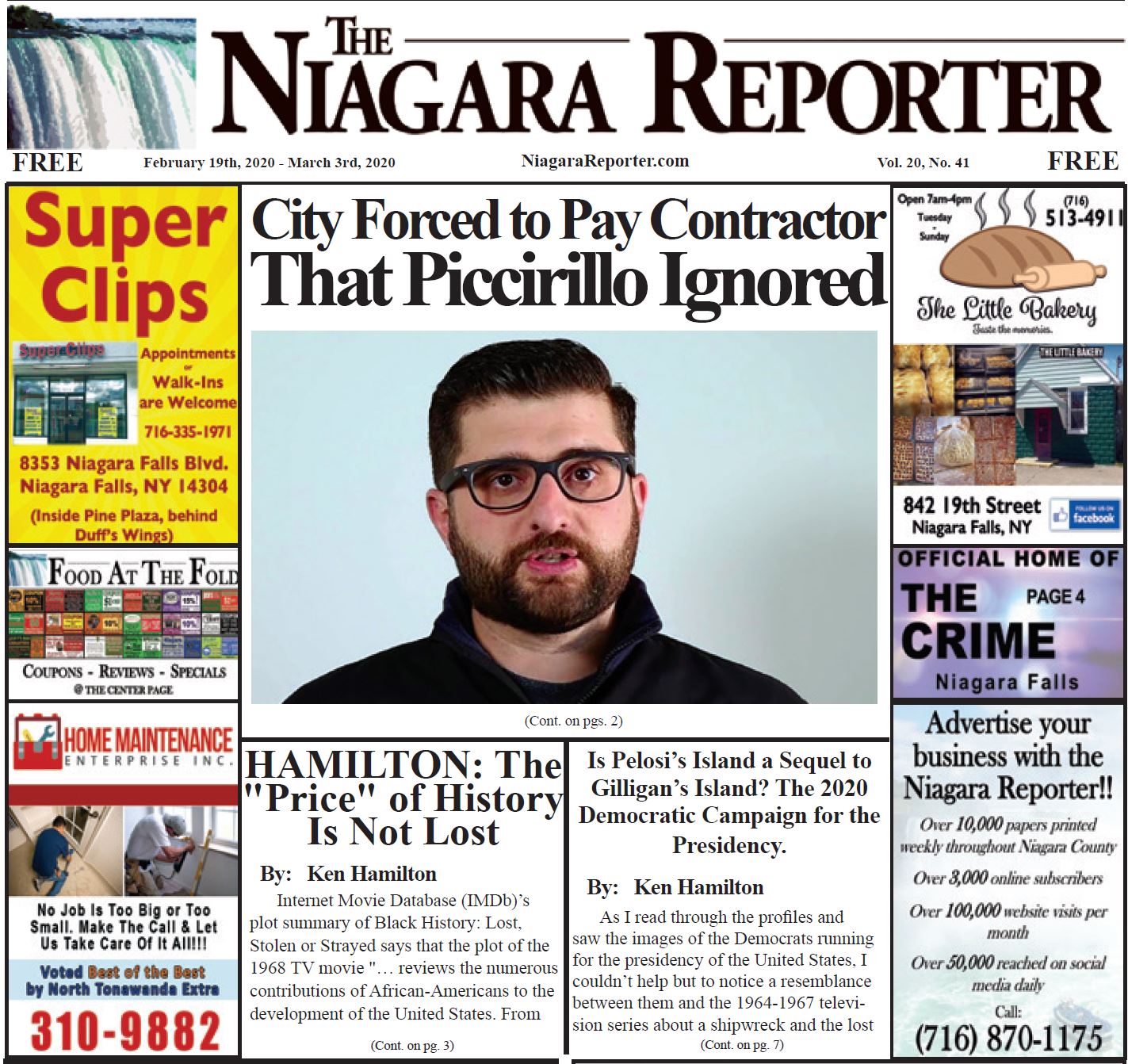 February 19th, 2020, Edition of the Niagara Reporter Newspaper