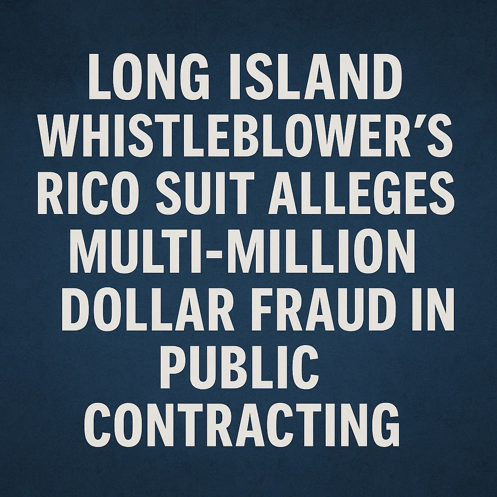 Long Island Whistleblower’s RICO Suit Alleges Multi-Million Dollar Fraud in Public Contracting