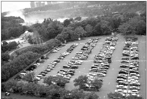 One of several parking lots in Olmsted's Niagara Falls State Park.