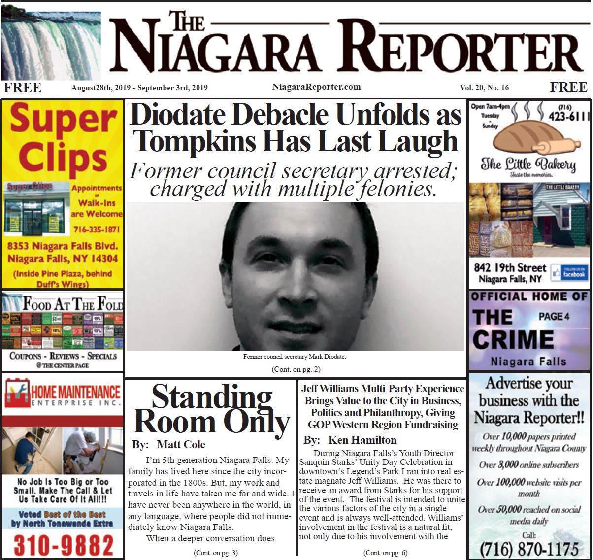 August 28th, 2019, Edition of the Niagara Reporter Newspaper