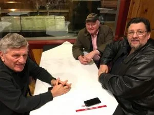 L-r Jerry Wolfgang, Bill Carroll and Sam Archie... at meet and greet for Alan Roscetti.
