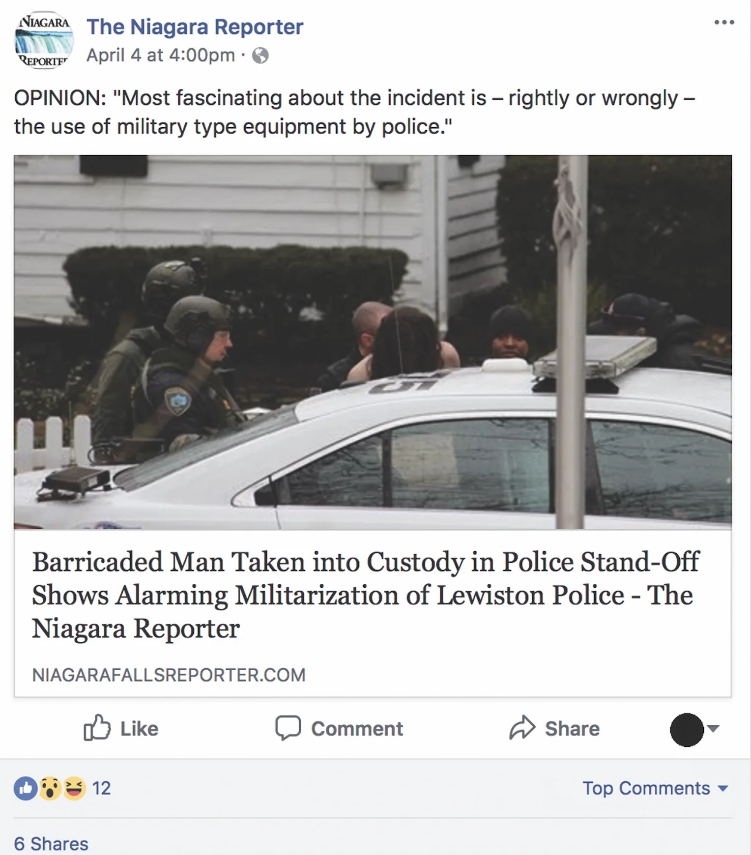 People’s Voice Edition: Barricaded Man Taken Into Custody in Police Stand-Off Shows Alarming Militarization of Lewiston Police
