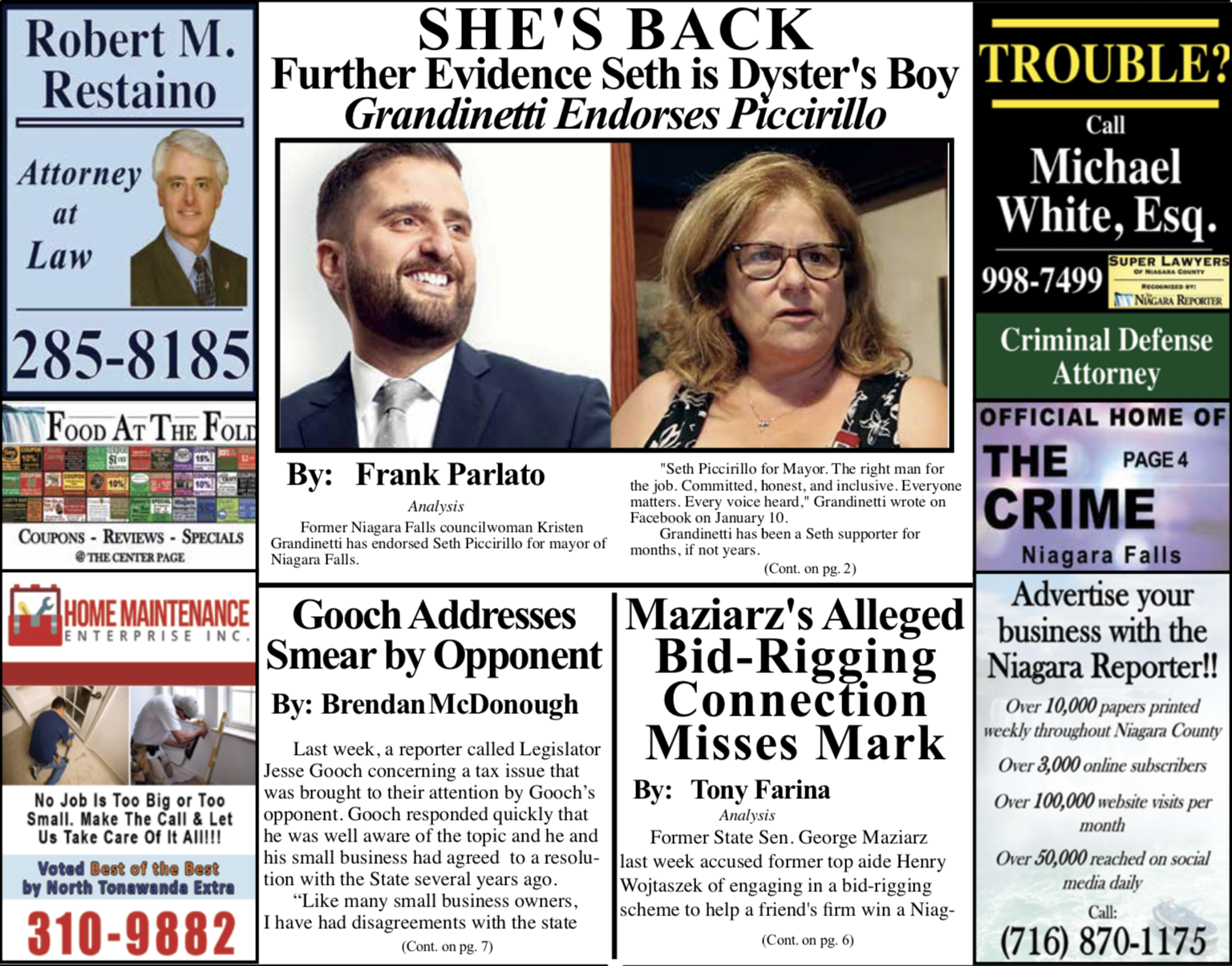 March 6th, 2019, Edition of the Niagara Reporter Newspaper
