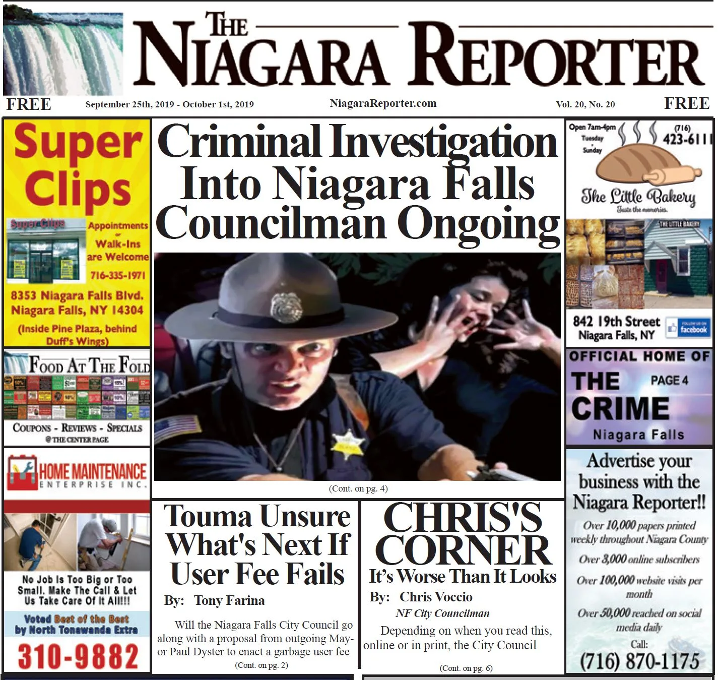 September 25th, 2019, Edition of the Niagara Reporter Newspaper