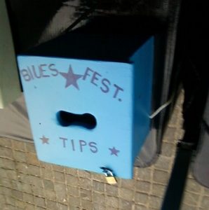 Tip the Blues Festival volunteers, or not.