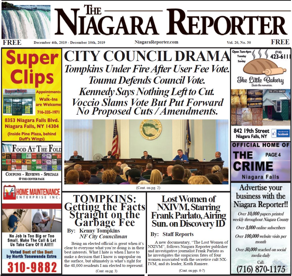 December 4th, 2019, Edition of the Niagara Reporter Newspaper