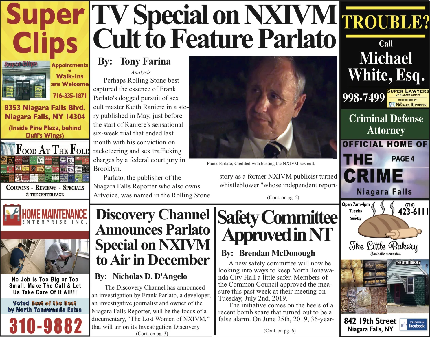 July 10th, 2019, Edition of the Niagara Reporter Newspaper