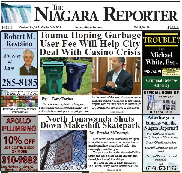 October 24th Edition of the Niagara Reporter Newspaper