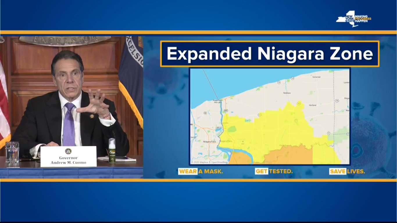 Yellow Zone Expands in Niagara County; Encompasses All of Niagara Falls