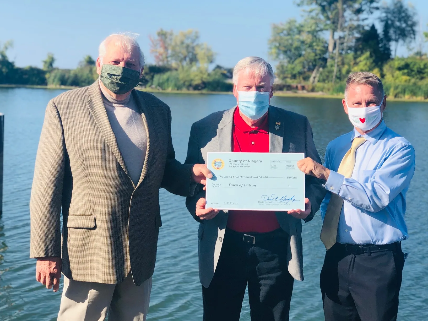 Legislator Godfrey Presents Checks to Town, Village of Wilson