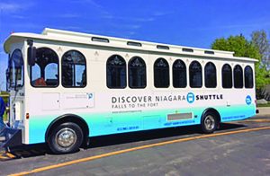 The passenger windows on the Discover Niagara shuttle were recently heavily tinted so that the empty seats wouldn’t be so embarrassingly evident.