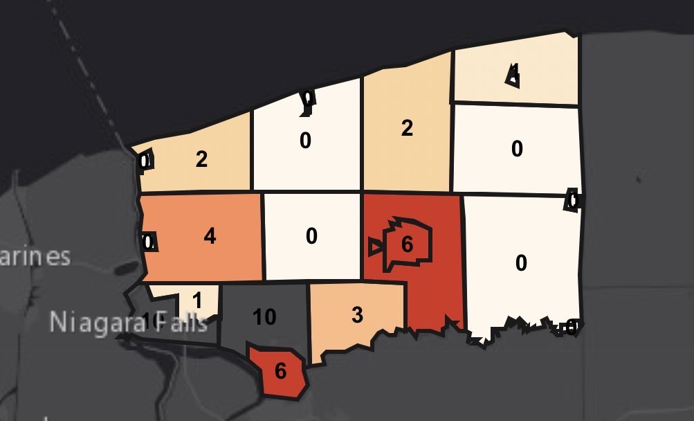 Niagara Falls and Wheatfield Tied for Most COVID-19 Cases in Niagara County