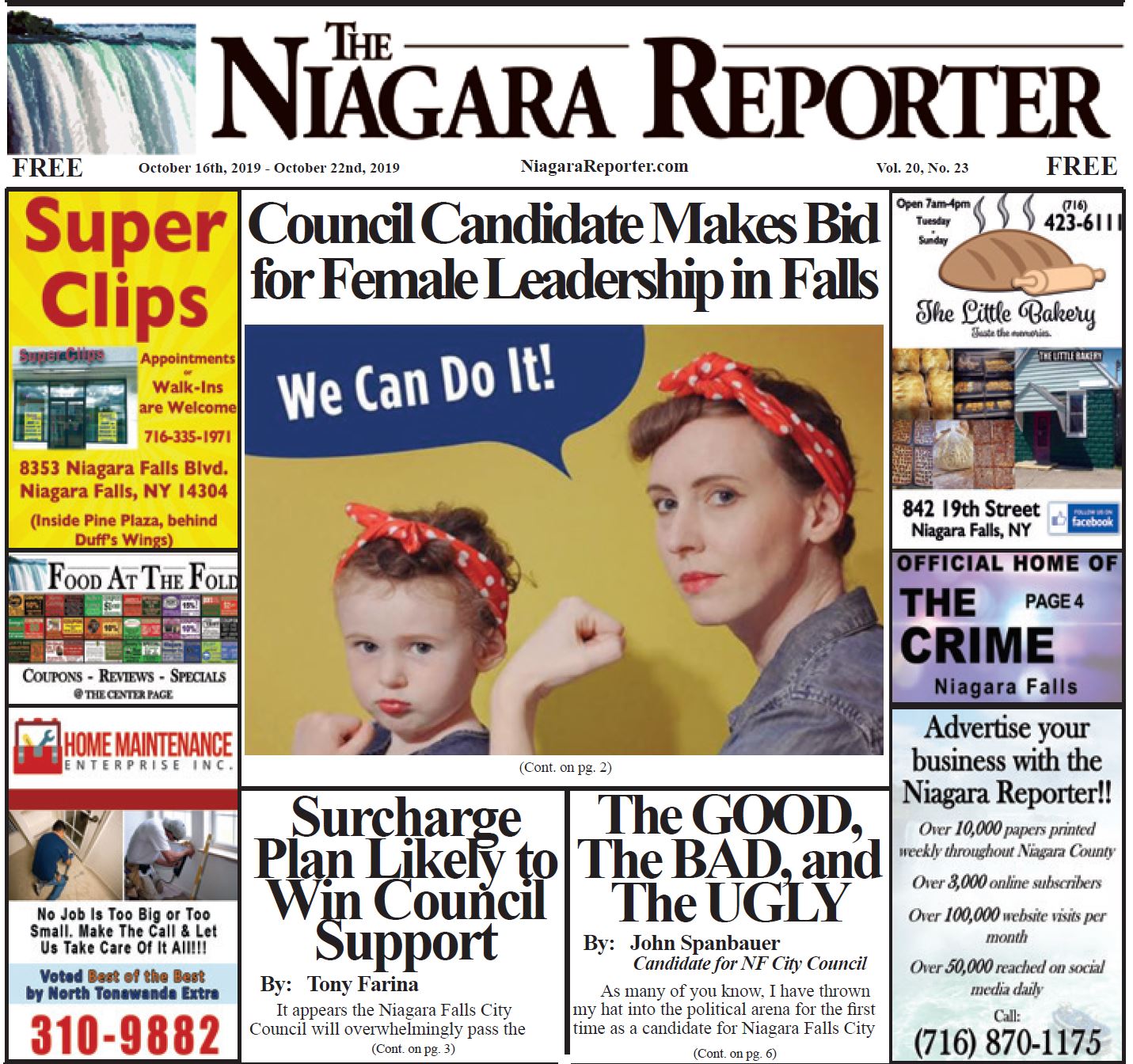 October 16th, 2019, Edition of the Niagara Reporter Newspaper