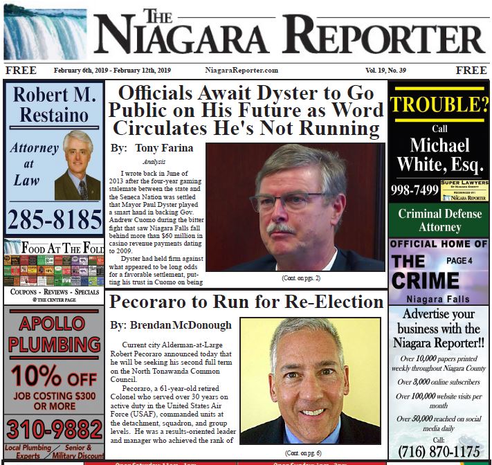 February 6th, 2019, Edition of the Niagara Reporter Newspaper