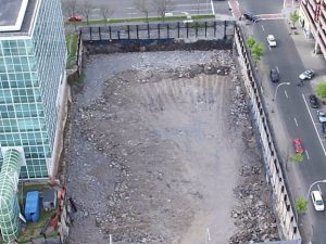 When Parlato came to Niagara Falls, the property had a 40 foot hole the size of three football fields, the sidewalks and the street were being undermined, the developer had run out of money and nobody wanted to tackle the project.