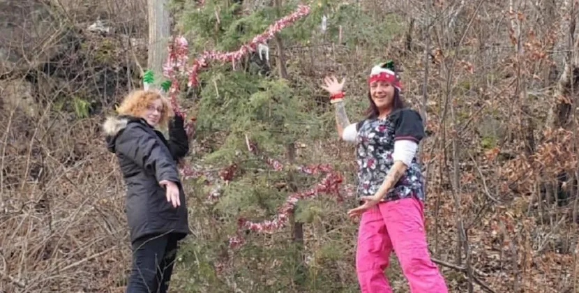Niagara Falls Residents Decorate Tree at Whirlpool State Park for the Holidays