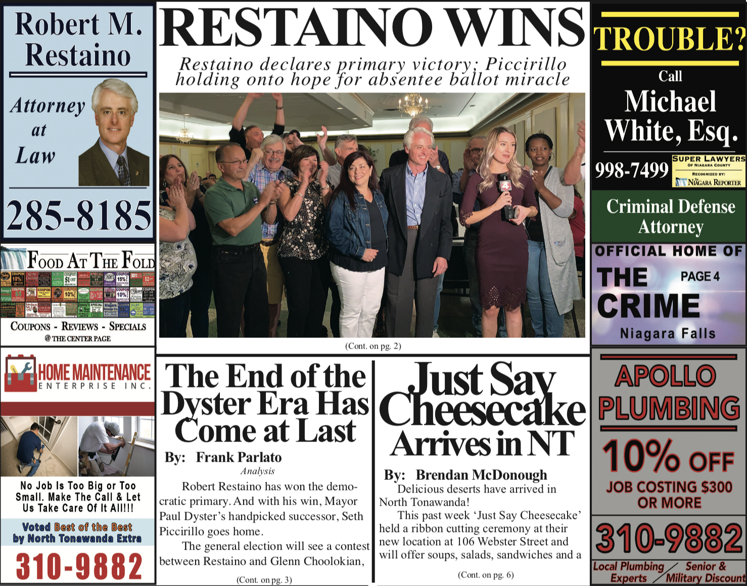 June 26th, 2019, Edition of the Niagara Reporter Newspaper