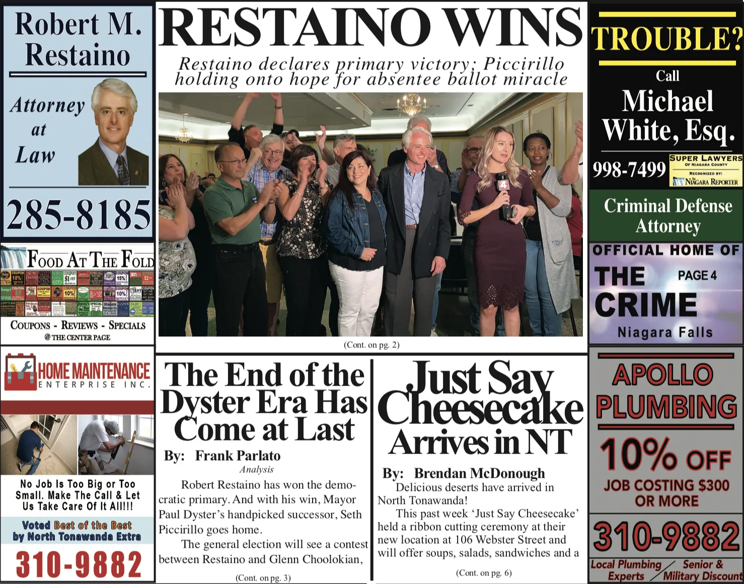 June 26th, 2019, Edition of the Niagara Reporter Newspaper