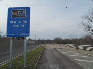 You wouldn't want to accidentally veer a foot or two off the Moses Parkway, at the entrance to the Power Project, and collide with this solid obstacle of a sign, bolted down so as to offer maximum impact.