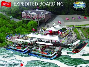 On the Canadian side with Hornblower there are no waits since passengers purchase timed tickets.