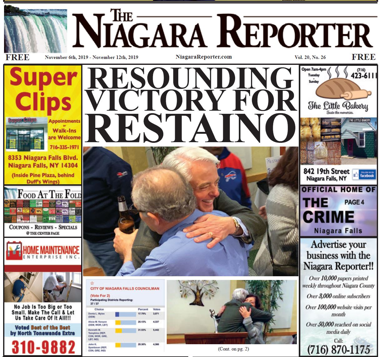 November 6th, 2019, Edition of the Niagara Reporter Newspaper
