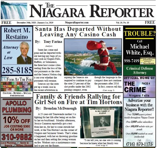 December 26th Edition of the Niagara Reporter Newspaper