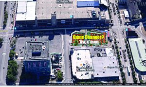 An aerial view of the proposed mid scale Hamister hotel which all the fuss was about. The fuss really should have been how on earth would the city and state give away one of the most valuable properties in the region to a politically connected developer who would deceive the public into thinking he would build a luxury hotel and in reality would build a no frills hotel.