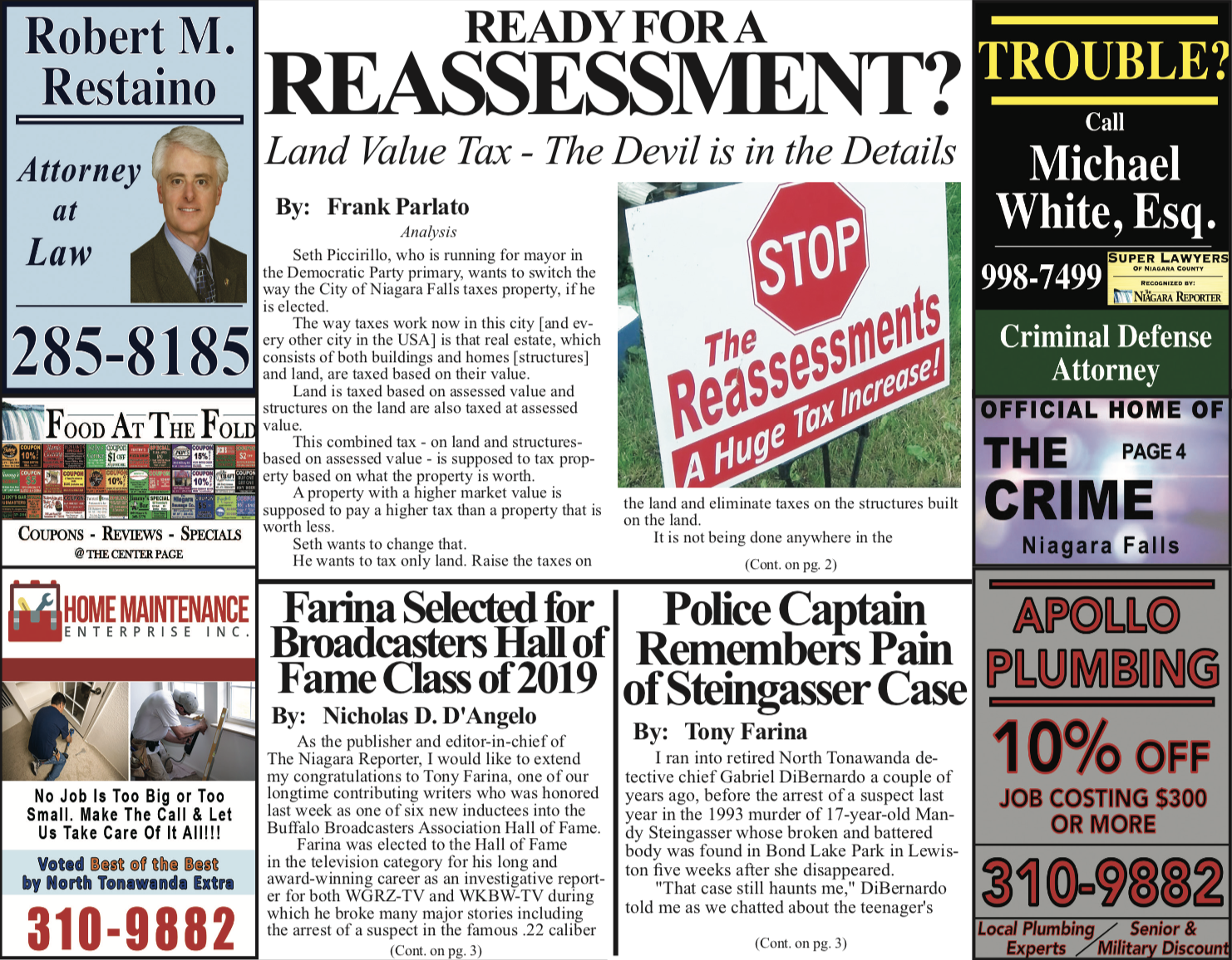 June 5th, 2019, Edition of the Niagara Reporter Newspaper