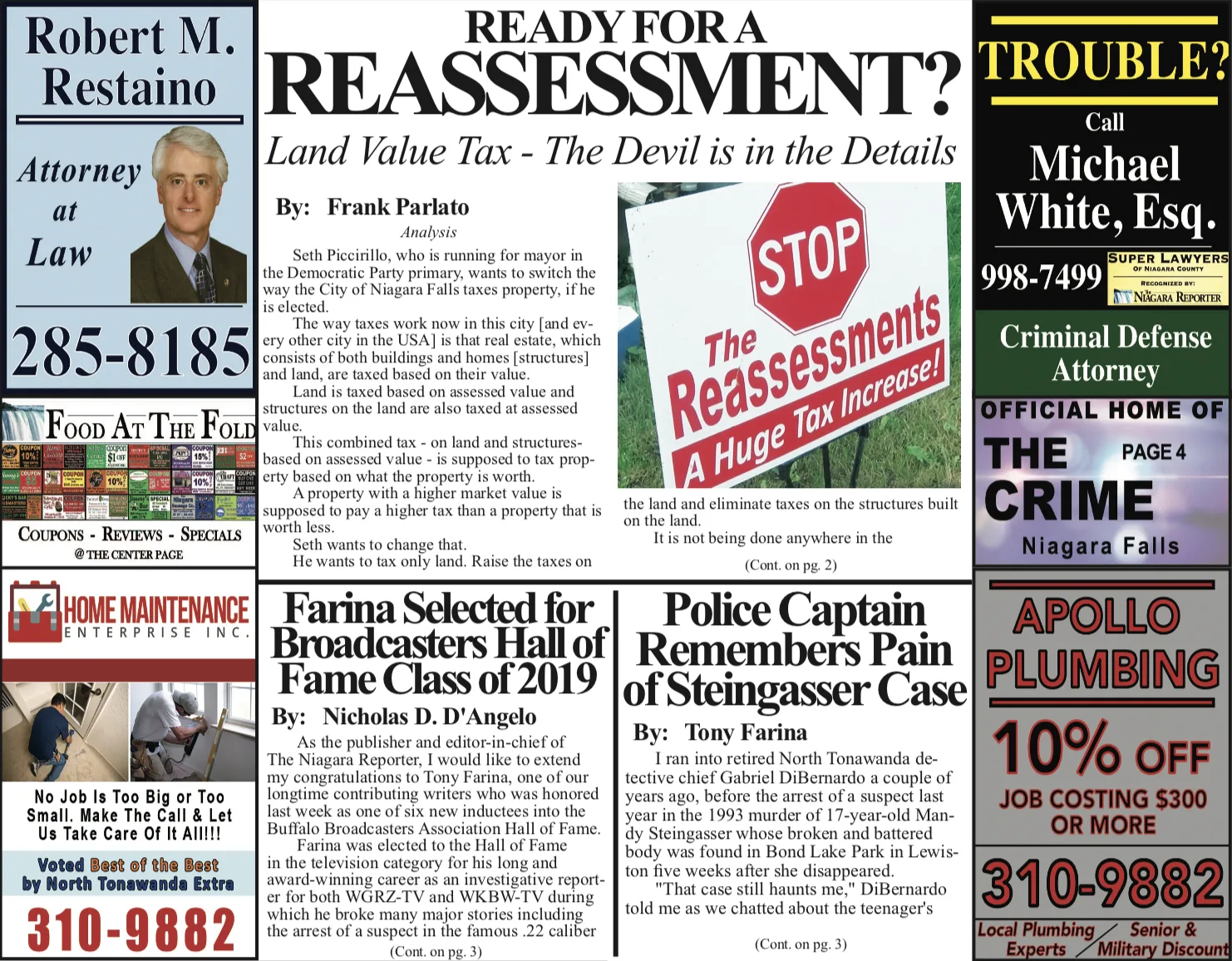 June 5th, 2019, Edition of the Niagara Reporter Newspaper