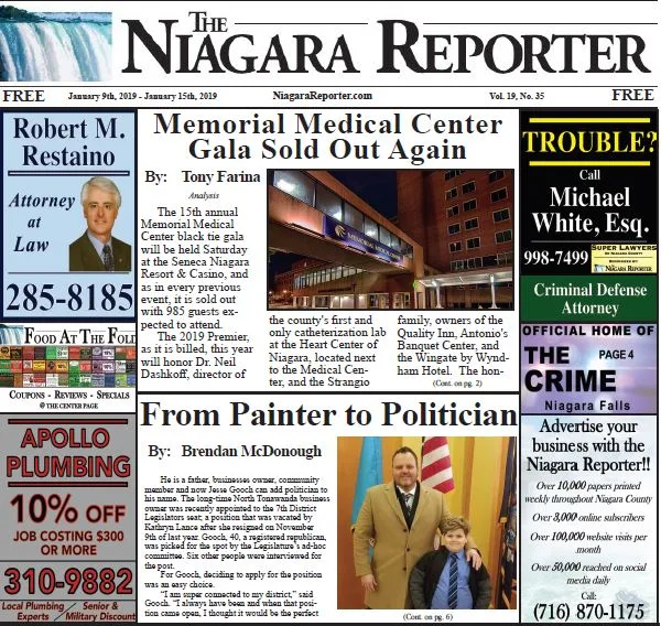 January 9th, 2019 Edition of the Niagara Reporter Newspaper